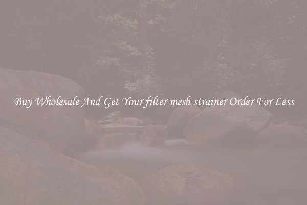 Buy Wholesale And Get Your filter mesh strainer Order For Less