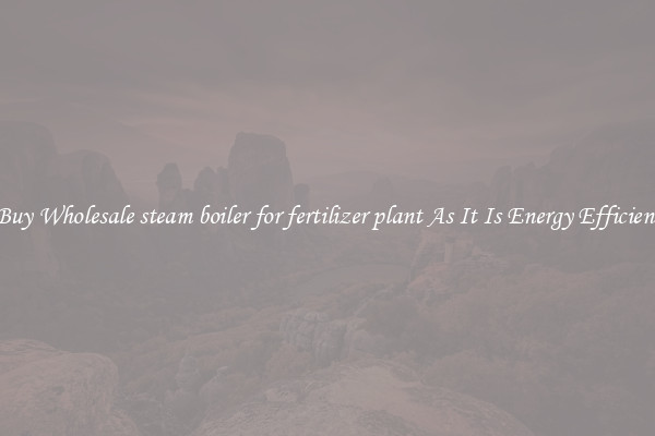 Buy Wholesale steam boiler for fertilizer plant As It Is Energy Efficient