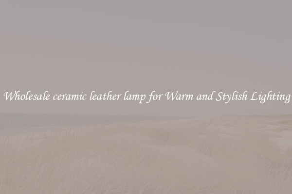 Wholesale ceramic leather lamp for Warm and Stylish Lighting