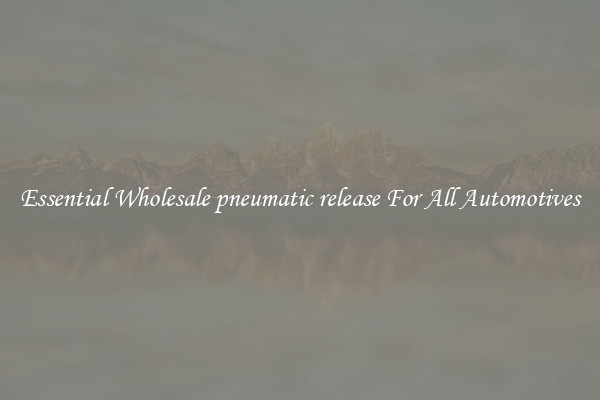 Essential Wholesale pneumatic release For All Automotives