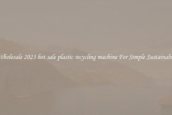  A Wholesale 2023 hot sale plastic recycling machine For Simple Sustainability 