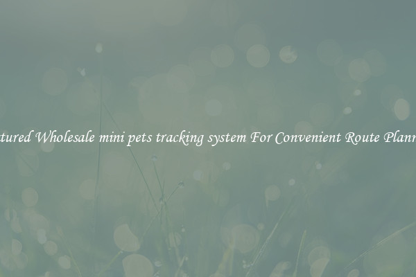 Featured Wholesale mini pets tracking system For Convenient Route Planning 