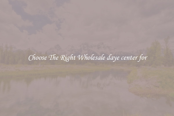 Choose The Right Wholesale daye center for