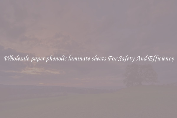 Wholesale paper phenolic laminate sheets For Safety And Efficiency