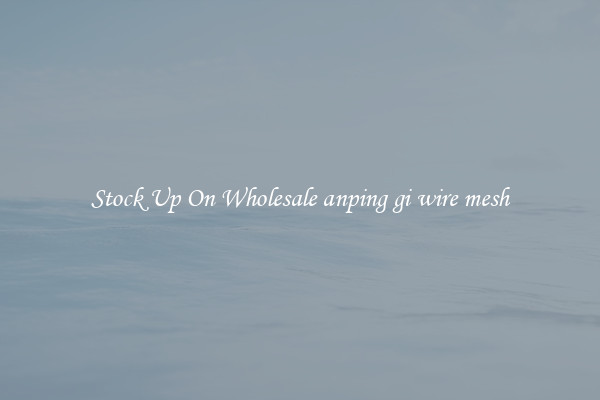 Stock Up On Wholesale anping gi wire mesh