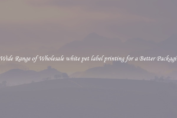 A Wide Range of Wholesale white pet label printing for a Better Packaging 