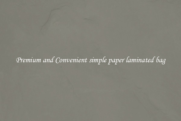 Premium and Convenient simple paper laminated bag